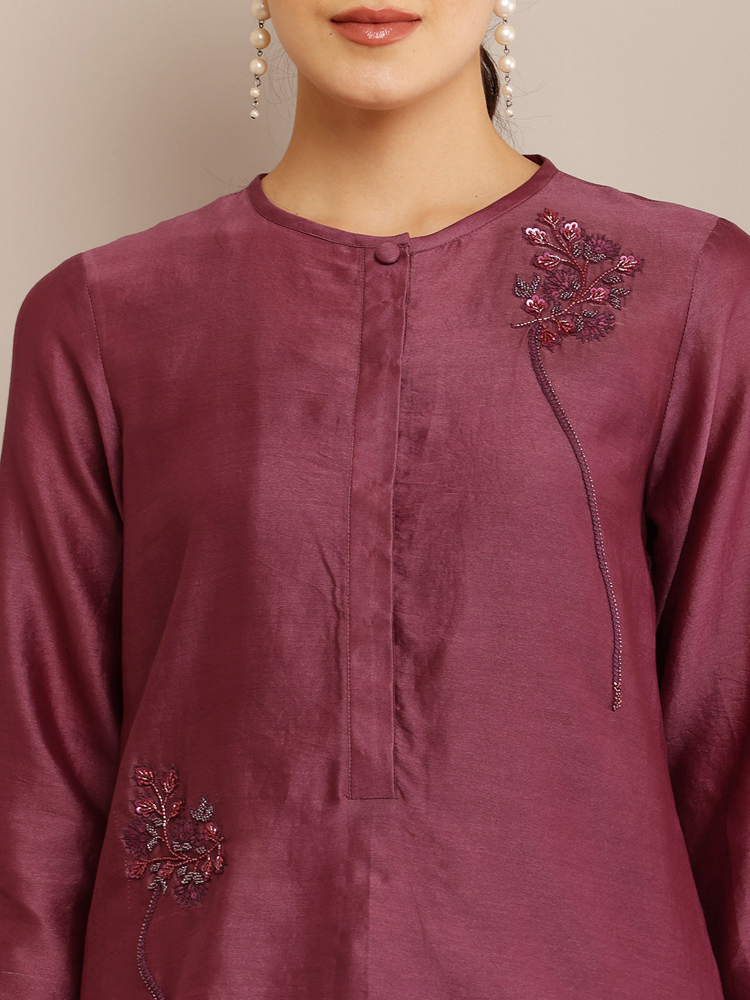 MAROON FLORAL TOP & PANT
