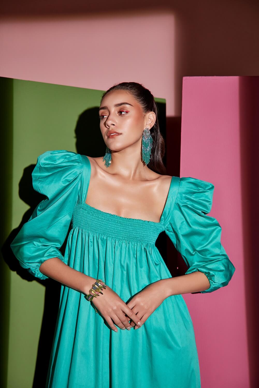PUFF SLEEVED DRESS – SM38-G