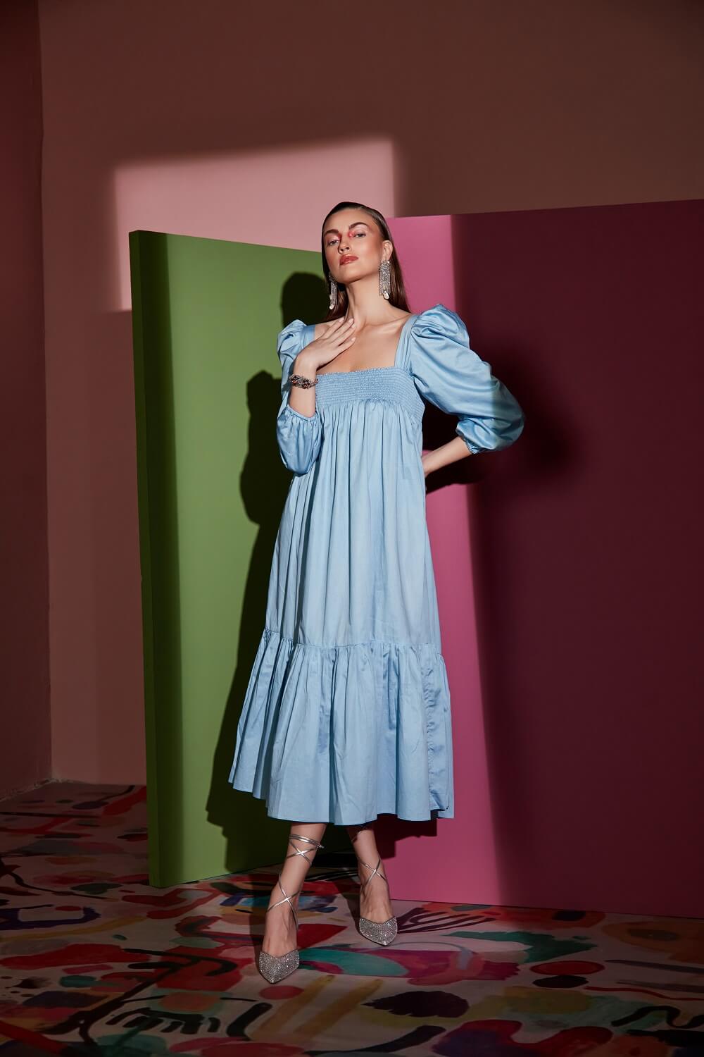 PUFF SLEEVED DRESS – SM38-B