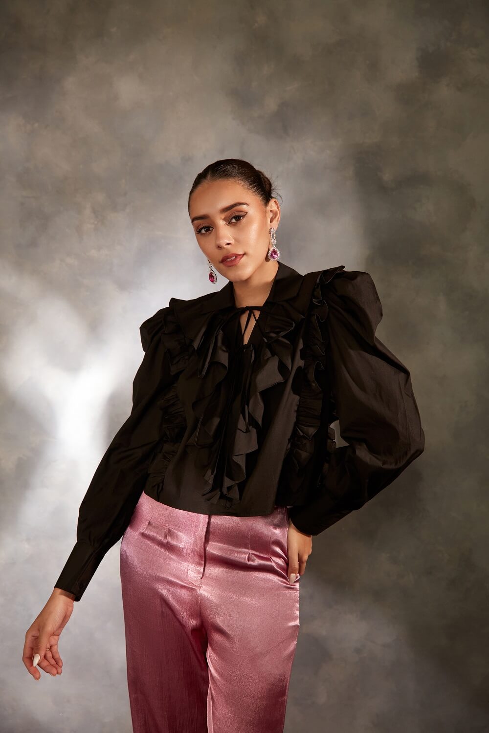 FRONT RUFFLE TOP – SM07-B