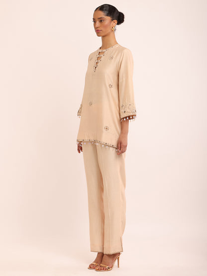 IVORY EMB TOP & IVORY EMB PANTS