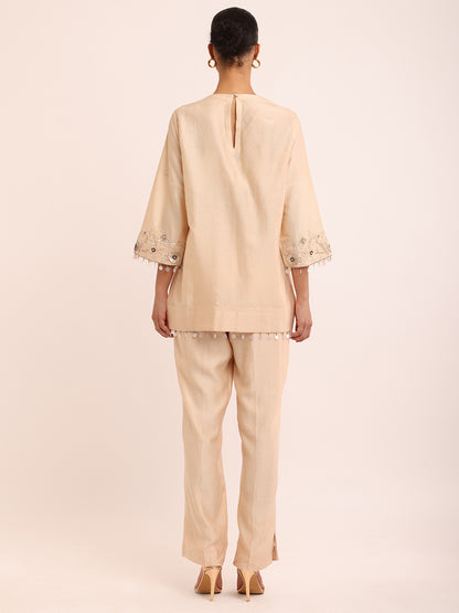 IVORY EMB TOP & IVORY EMB PANTS