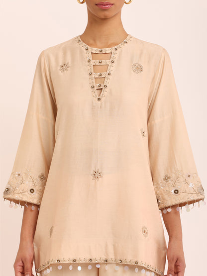 IVORY EMB TOP & IVORY EMB PANTS