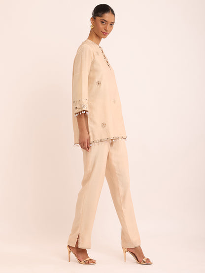 IVORY EMB TOP & IVORY EMB PANTS