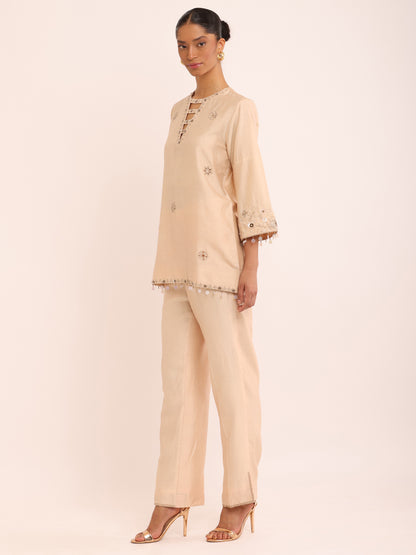 IVORY EMB TOP & IVORY EMB PANTS