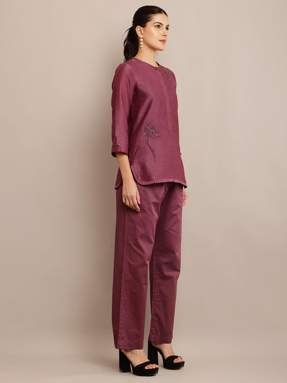 MAROON FLORAL TOP & PANT