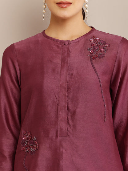 MAROON FLORAL TOP & PANT