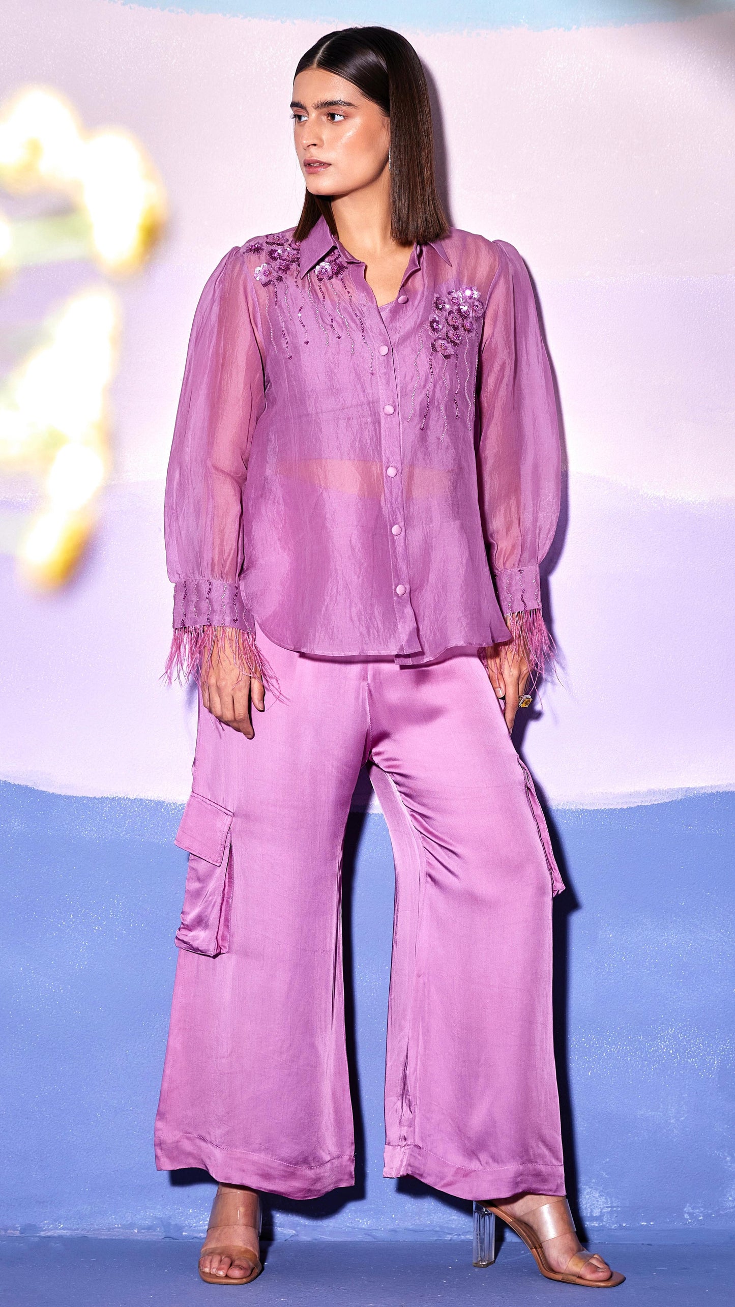 CUFF FEATHER SHIRT & CARGO PANTS – AW18