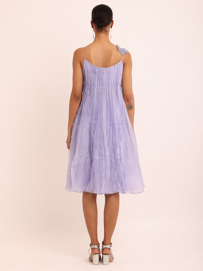 PLEATED FLOWER DRESS