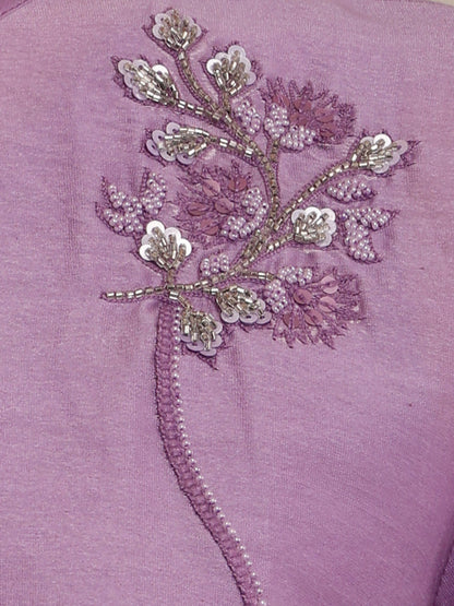 DARK LILAC FLOWER TOP & PANT
