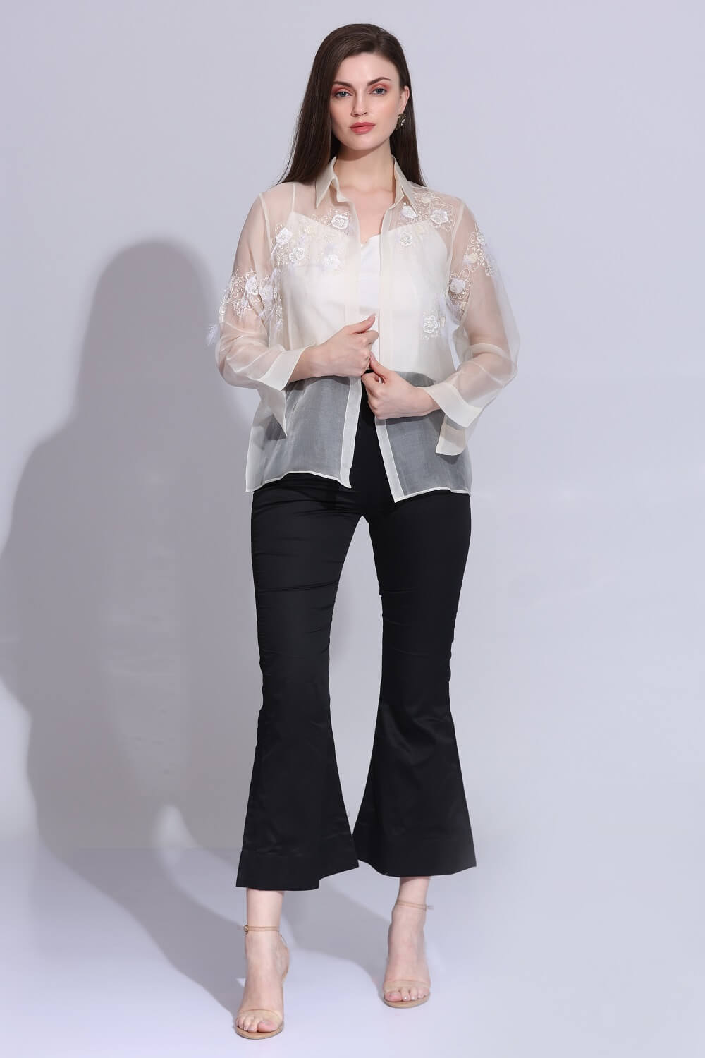 ORGANZA FEATHER SHIRT – SM-83-W