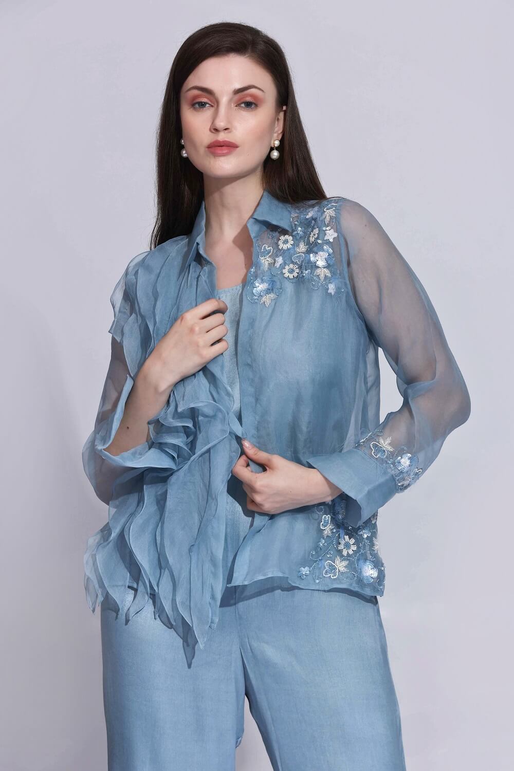 ORGANZA RUFFLE BLOUSE – SM-81-PB