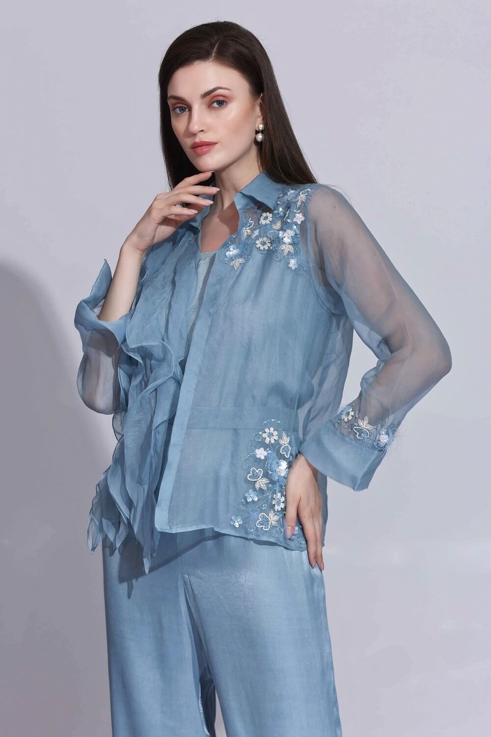 ORGANZA RUFFLE BLOUSE – SM-81-PB