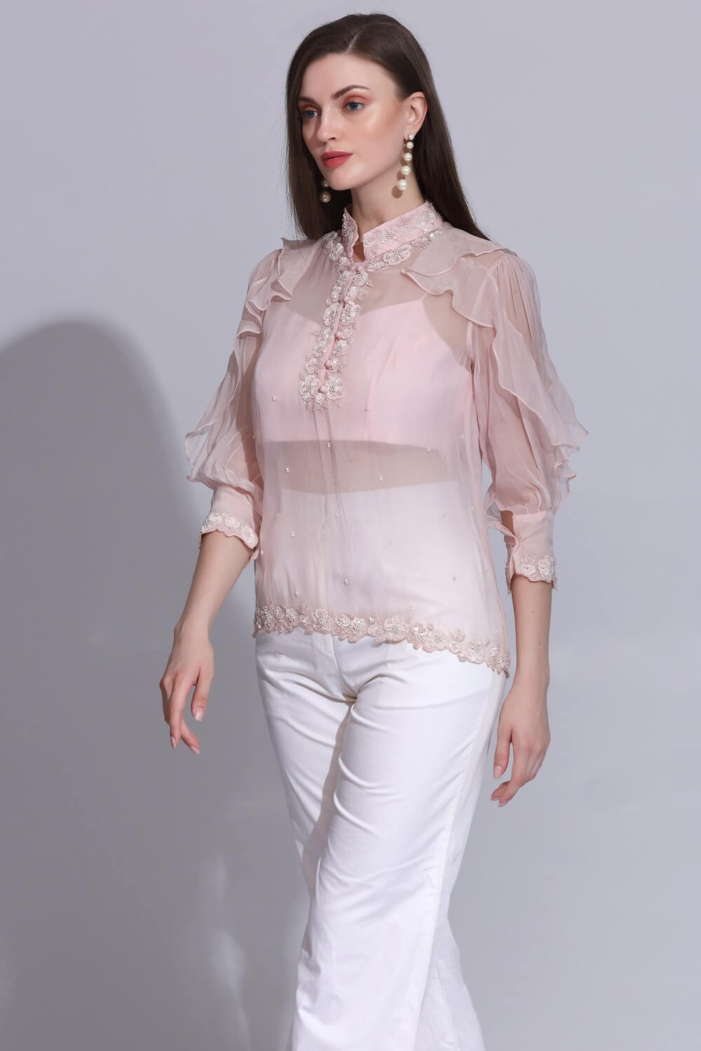 ORGANZA RUFFLE TOP – SM-58