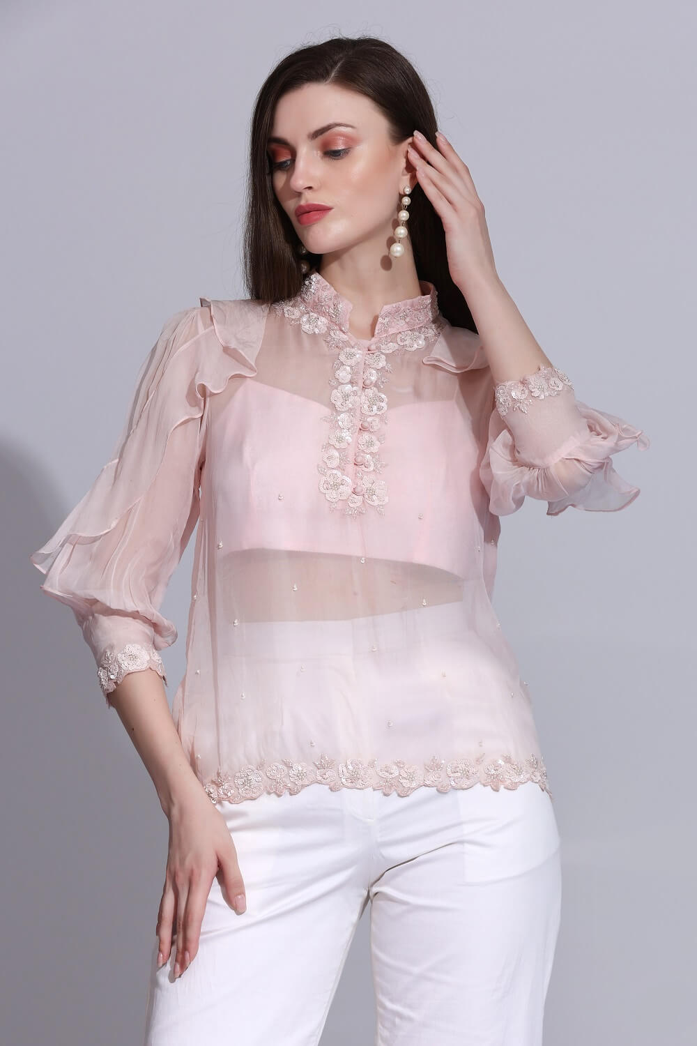 ORGANZA RUFFLE TOP – SM-58