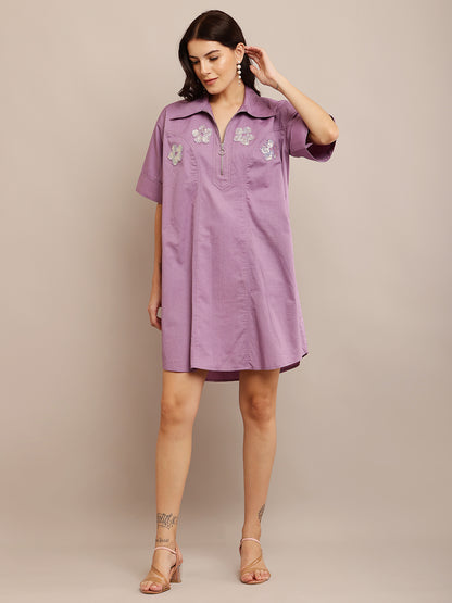 LILAC NEON SHORT DRESS