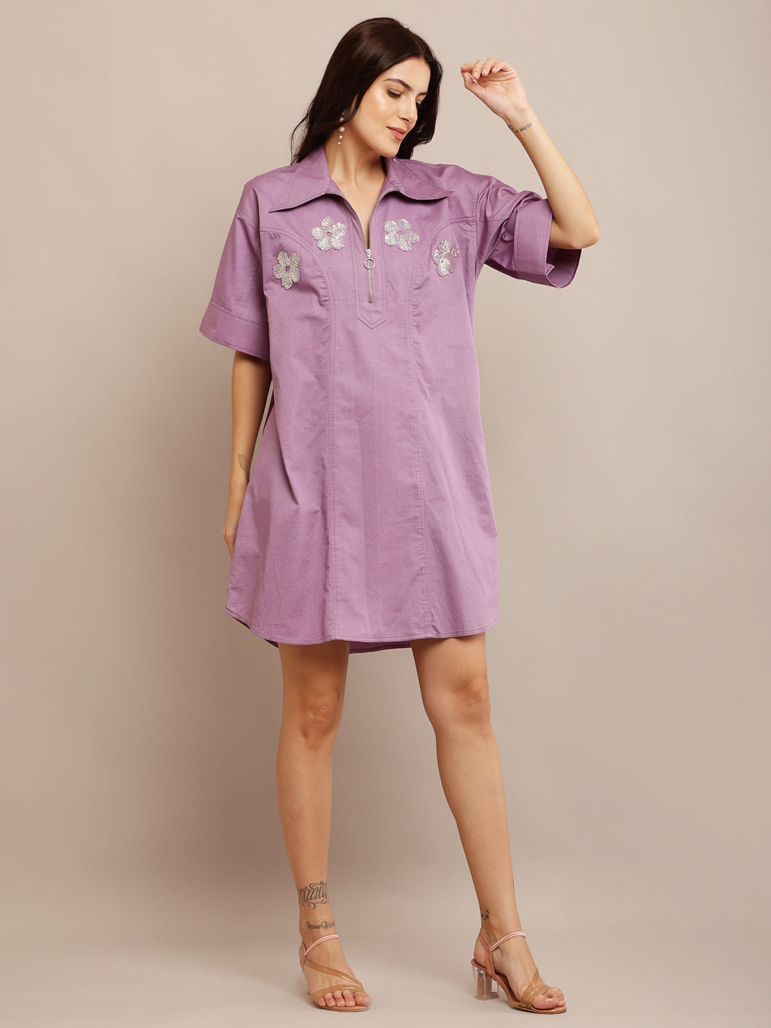 LILAC NEON SHORT DRESS