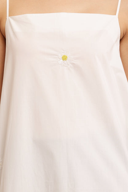 YELLOW BLOSSOM WHITE DRESS