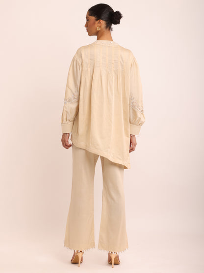 SCALLOP HEM TOP & PEARL PANTS