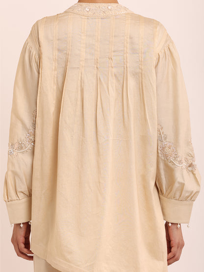 SCALLOP HEM TOP & PEARL PANTS