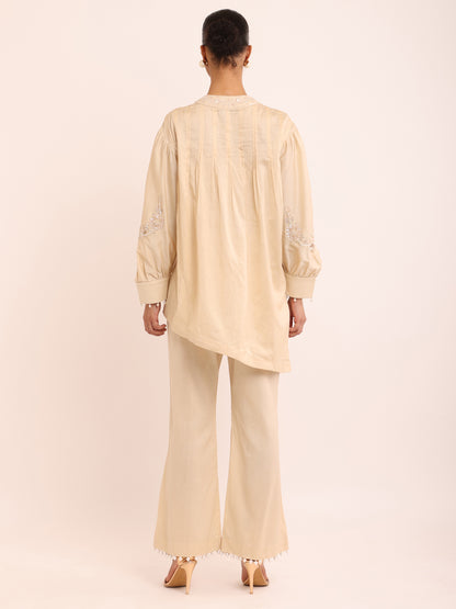 SCALLOP HEM TOP & PEARL PANTS