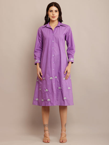 PLUMERIA LILAC DRESS