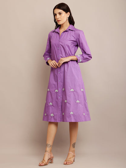PLUMERIA LILAC DRESS