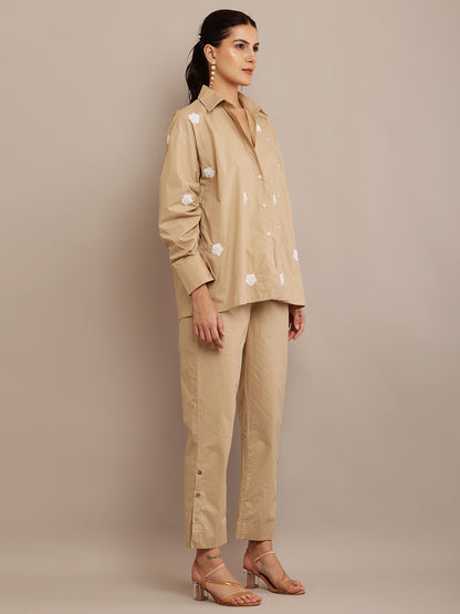 WHITE FLORAL KHAKI SHIRT & PANT
