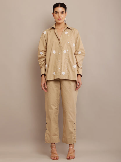 WHITE FLORAL KHAKI SHIRT & PANT