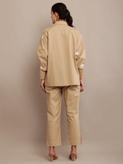 WHITE FLORAL KHAKI SHIRT & PANT