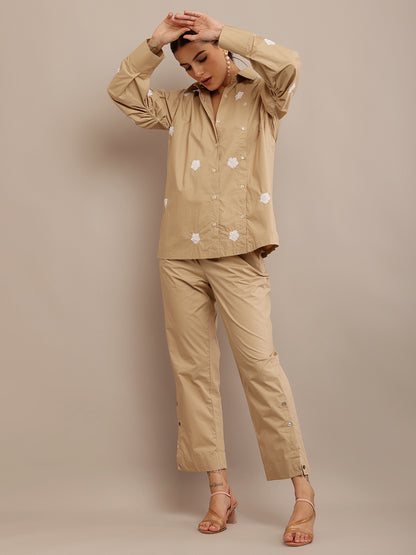 WHITE FLORAL KHAKI SHIRT & PANT