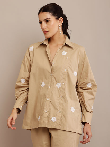 WHITE FLORAL KHAKI SHIRT & PANT