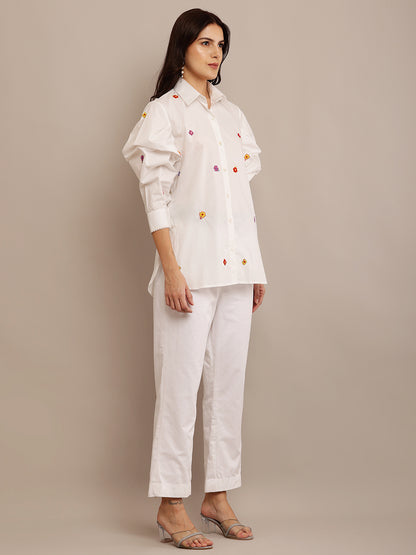 SMALL FLORAL WHITE TOP & PANT