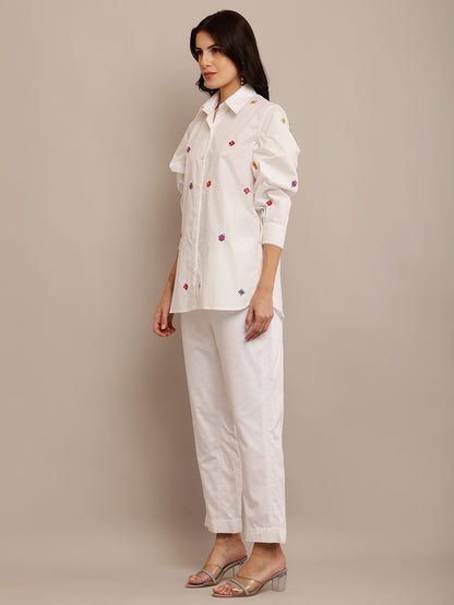 SMALL FLORAL WHITE TOP & PANT