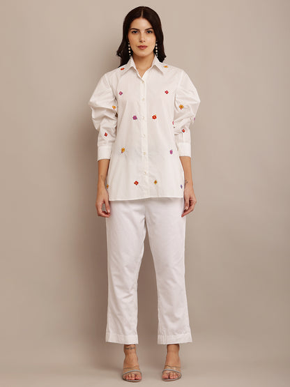 SMALL FLORAL WHITE TOP & PANT