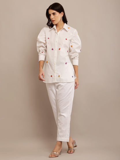 SMALL FLORAL WHITE TOP & PANT