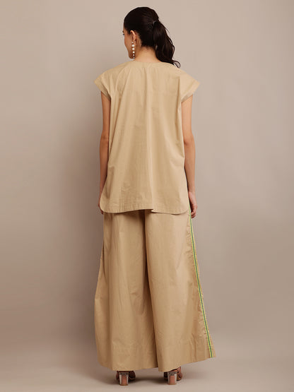 NEON FLORAL KHAKI TOP & PANT