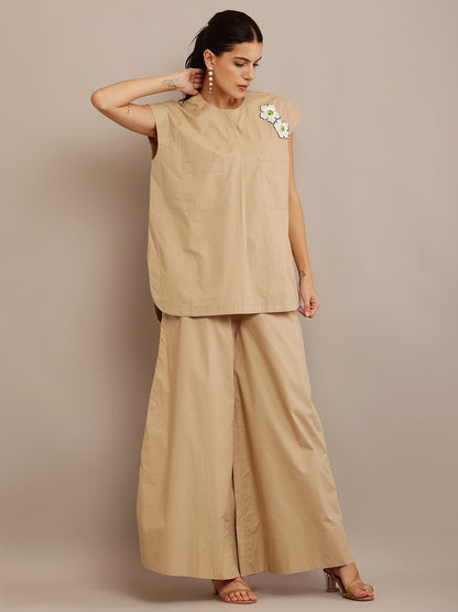 NEON FLORAL KHAKI TOP & PANT