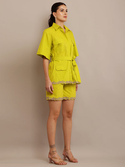 LIME GREEN TOP & SHORTS