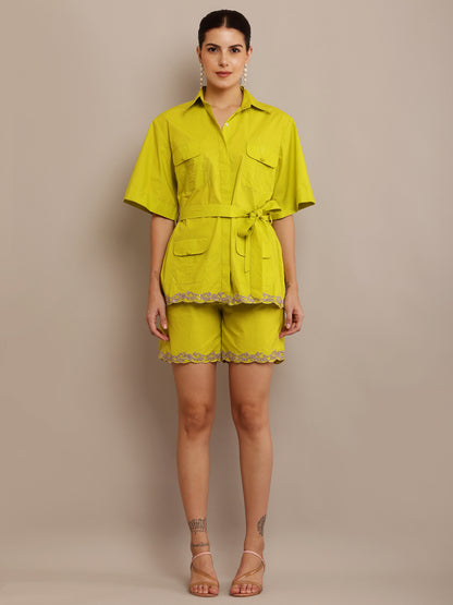 LIME GREEN TOP & SHORTS