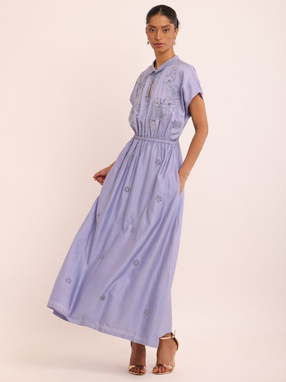 ELASTIC LILAC DRESS