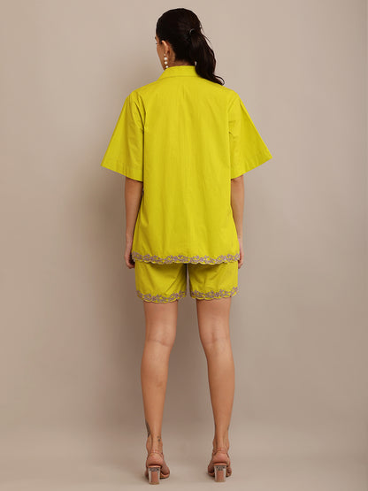 LIME GREEN TOP & SHORTS