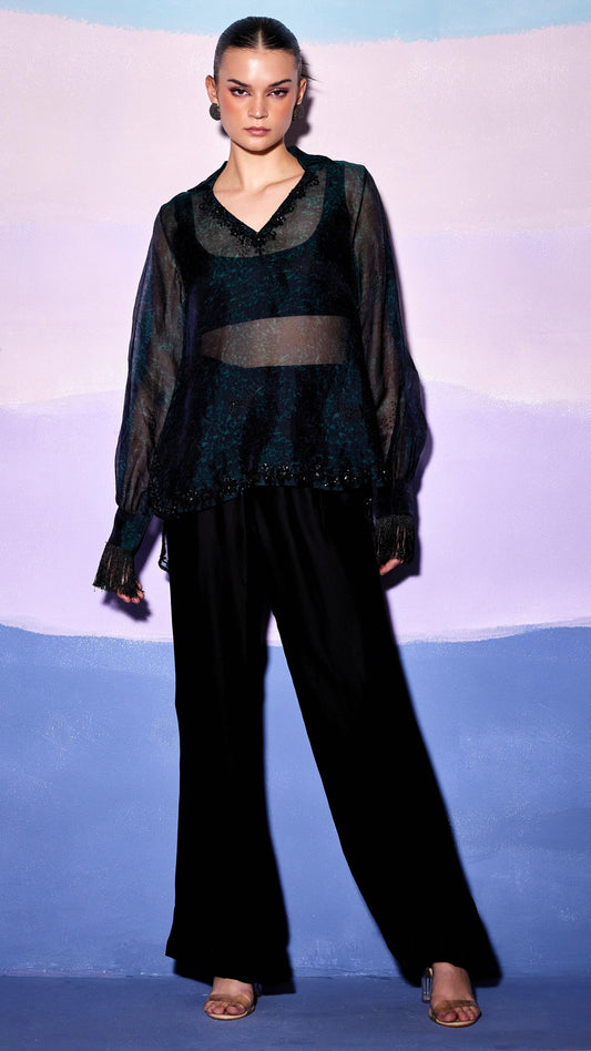 EMBELLISH V NECK TOP & PANT– AW89