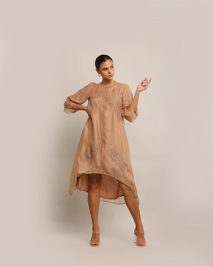 Mocha Organza Kurta
