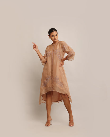 Mocha Organza Kurta