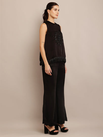 BLACK TASSEL TOP & PANT