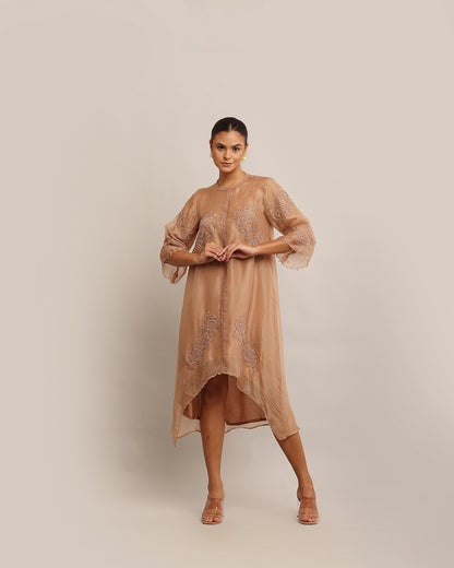 Mocha Organza Kurta