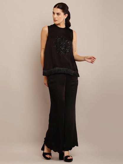 BLACK TASSEL TOP & PANT