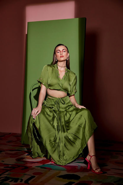 PLEATED SKIRT & WRAP OVER TOP – SM26