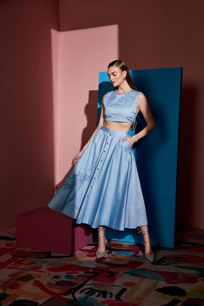 MID LENGHT SKIRT & SIDE KNOT TOP – SM25